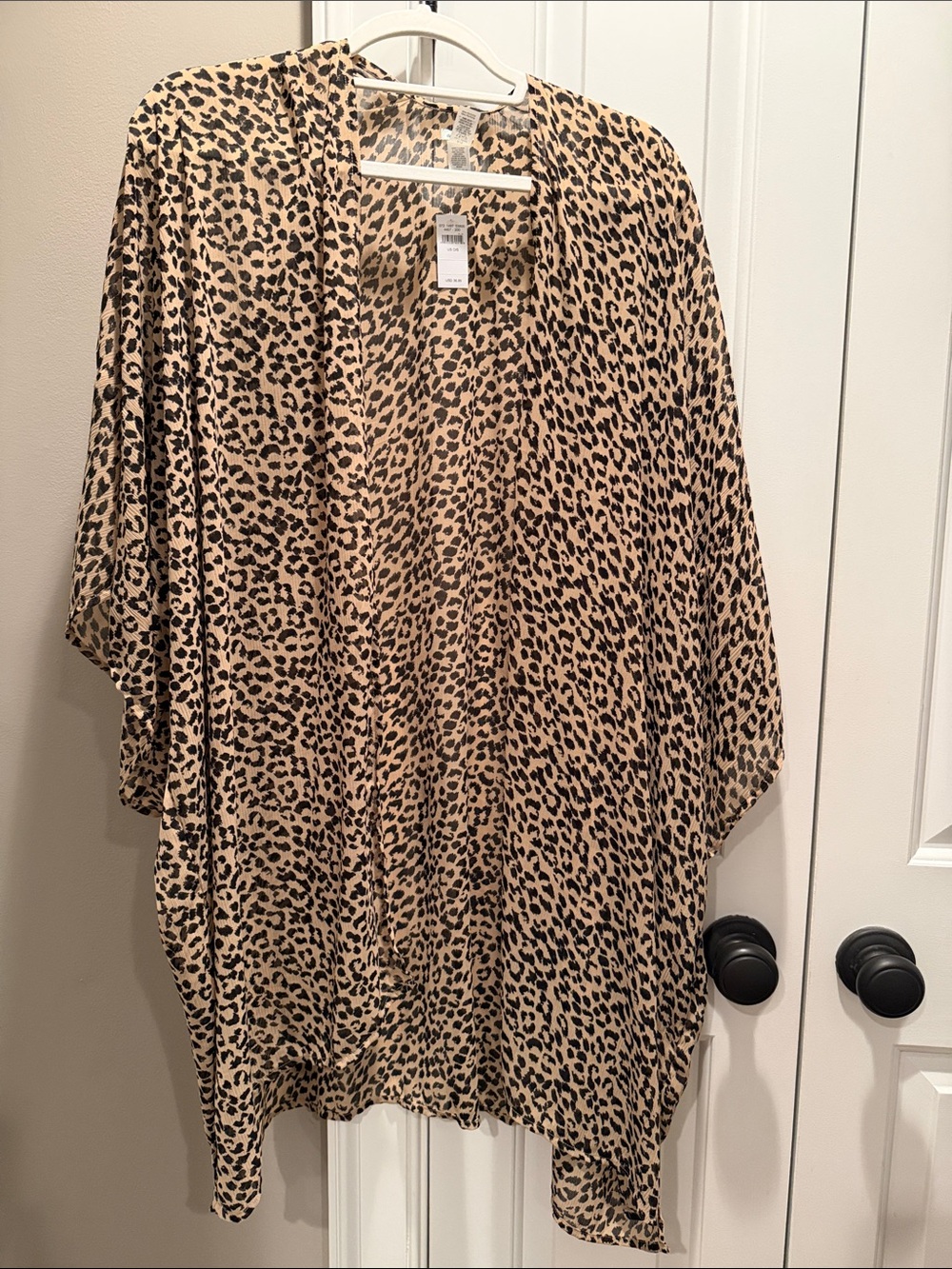 Leopard Print Open-Front Kimono